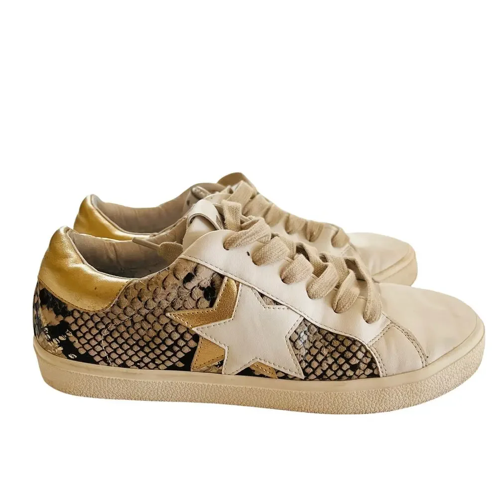 Steve Madden Sienna Multi Snake Print Lace Up Sneakers Size 9 - Picture 2 of 13